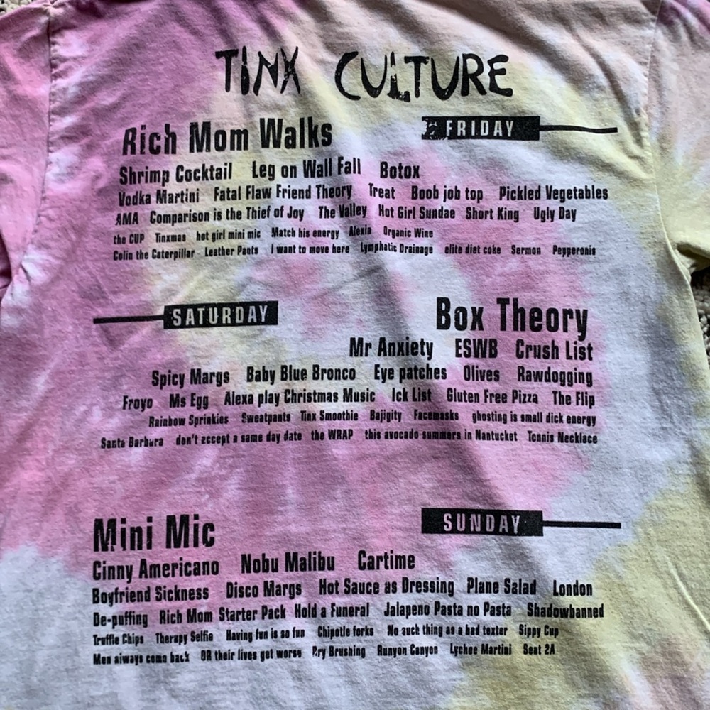 Tinx Culture Festival Colortone Tee Shirt Tie Dye Short Sleeve Coachella Medium - Picture 9 of 9